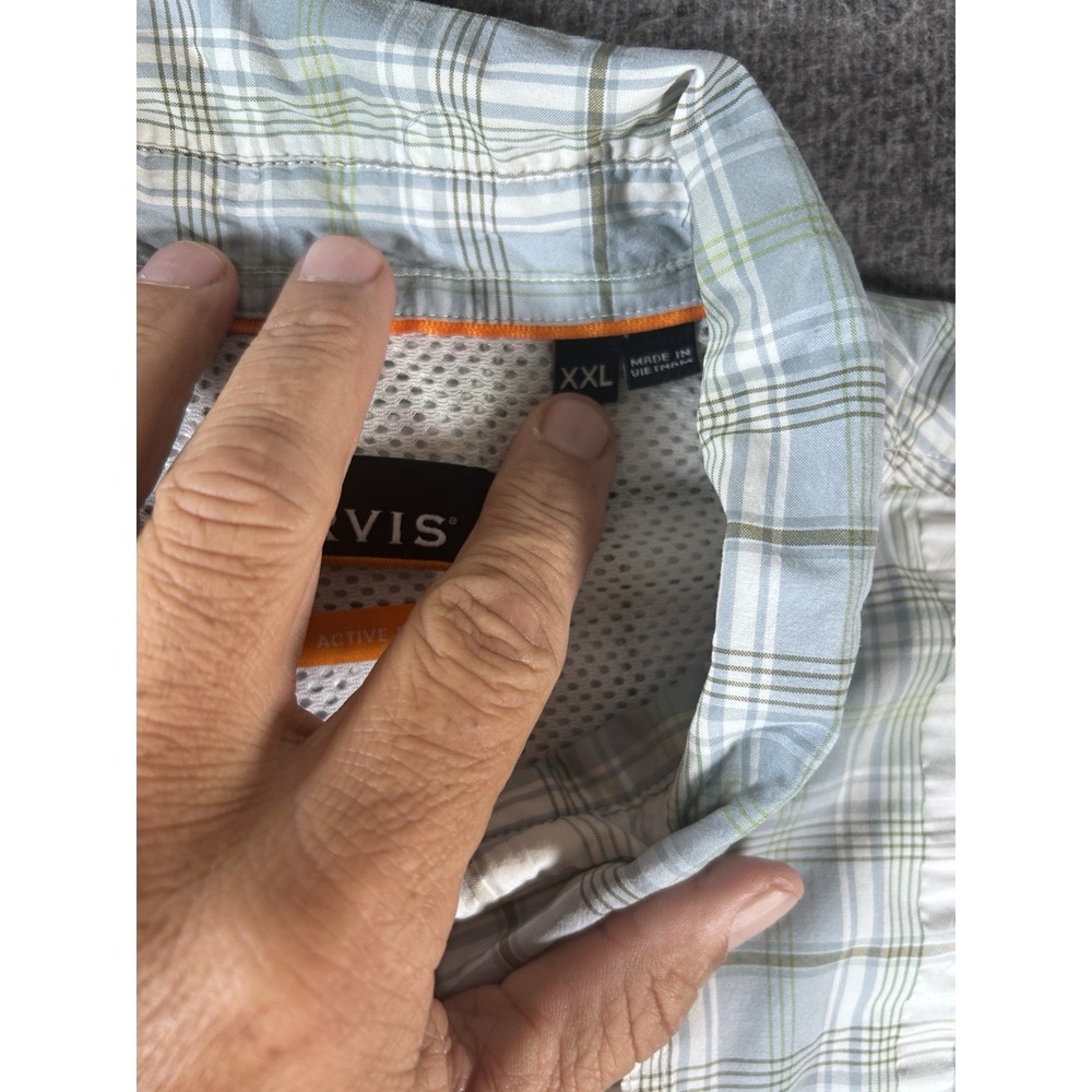 Orvis Men's Short Sleeve Button Front Seersucker Shirt Size XXL Outdoors - Picture 4 of 10
